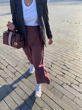 「FOREVER 21（フォーエバー トゥエンティーワン）のアイテム（ノーカラージャケット）」を使った、真由音♪さん（レディース・158cm）の春コーディネート