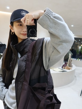 「アイテム（スウェット）」を使った、TOMOKAさん（レディース・162cm）の冬コーディネート