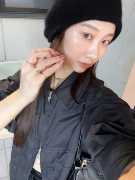 「LA PEAU DE GEM（ラポドゥジェム）のアイテム（ブルゾン）」を使った、TOMOKAさん（レディース・162cm）の秋コーディネート