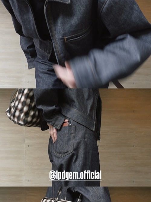 LA PEAU DE GEM】box denim blouson/ボックスシルエットデニムブルゾン