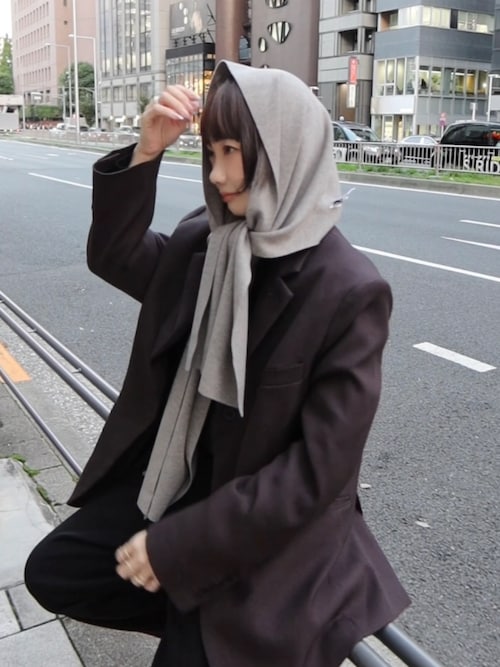 LA PEAU DE GEM】check single breasted jacket/チェックシングル