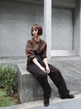 「アイテム（シャツ/ブラウス）」を使った、TOMOKAさん（レディース・162cm）の秋コーディネート