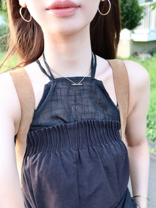 LA PEAU DE GEM ナイロンベルト付オーバーオール　新品未使用タグなし セール】【LA PEAU DE GEM】bare top rompers/ベアトップ