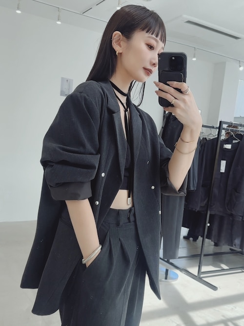 ジャケット・アウター LA PEAU DE GEM shaggy middle coat black ジャケット・アウター LA PEAU DE GEM shaggy middle coat black
