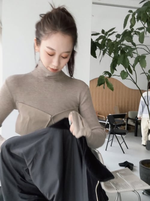 ◎LA PEAU DE GEM 2023ダブルジップウェーブ ジレ ベスト