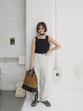 「アイテム（ベスト）」を使った、TOMOKAさん（レディース・162cm）の夏コーディネート
