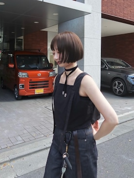 「アイテム（ベスト）」を使った、TOMOKAさん（レディース・162cm）の夏コーディネート