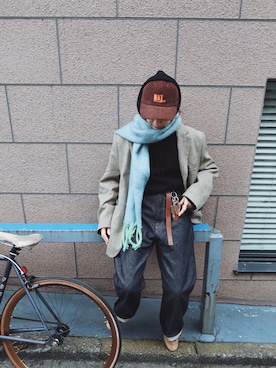 「アイテム（テーラードジャケット）」を使った、TOMOKAさん（レディース・162cm）の冬コーディネート