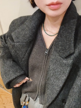 「アイテム（ピーコート）」を使った、TOMOKAさん（レディース・162cm）の冬コーディネート