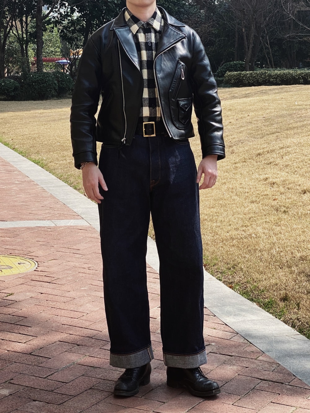 「At Last&Coのアイテム（デニムパンツ、ブルー系）」を使った、CoolKidsCantDieさん（メンズ・175cm）の冬コーディネートの1枚目の写真
