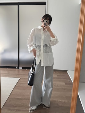 「アイテム（スウェットパンツ）」を使った、yuriさん（レディース・167cm）の秋コーディネート