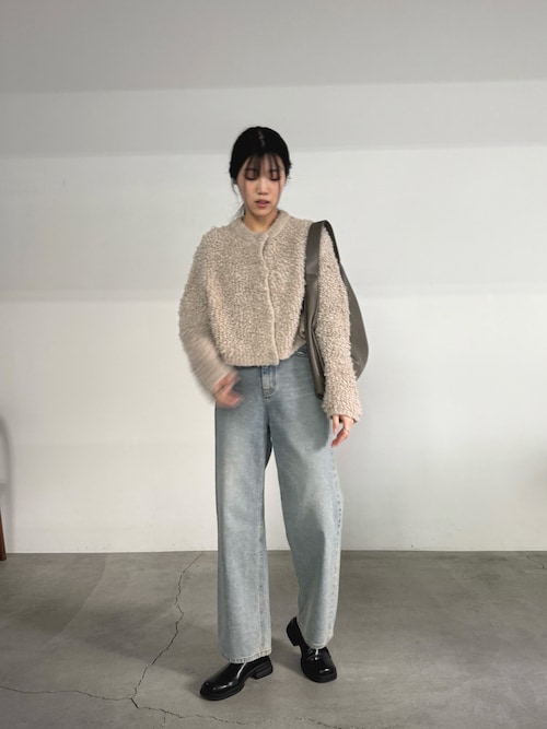 カーディガン 「WEB限定」ループヤーンリブショートカーディガン/ボレロ「セットアップ対応」 レディース SALON adam et rope' カーディガン 「WEB限定」ループヤーンリブ