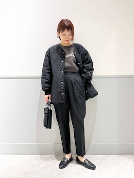 「ウツクシルエット_GLOBAL WORK」｜「アイテム（ブルゾン）」を使った、kida.さん（レディース・165cm）の秋コーディネート