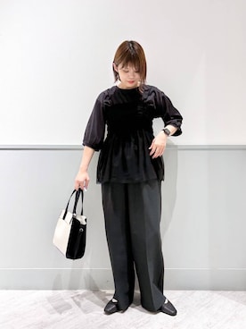 「GLOBAL WORK（グローバルワーク）のお手入れらくらくSET UPワイドパンツ/136123（その他パンツ）」を使った、kida.さん（レディース・165cm）の秋コーディネート