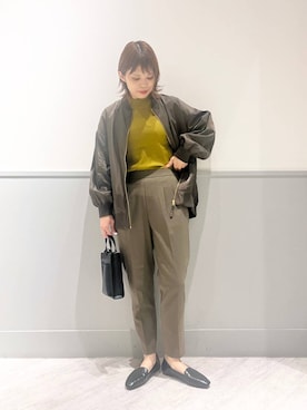 「ウツクシルエット_GLOBAL WORK」｜「アイテム（MA-1）」を使った、kida.さん（レディース・165cm）の秋コーディネート