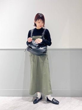 「GLOBAL WORK（グローバルワーク）のアイテム（ジャンパースカート）」を使った、kida.さん（レディース・165cm）の冬コーディネート