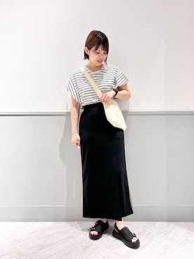 「GLOBAL WORK（グローバルワーク）のアイテム（クラッチバッグ）」を使った、kida.さん（レディース・165cm）の夏コーディネート