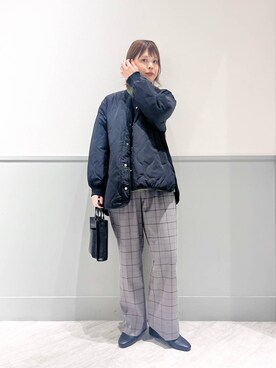 「ウツクシルエット_GLOBAL WORK」｜「アイテム（ブルゾン）」を使った、kida.さん（レディース・165cm）の秋コーディネート