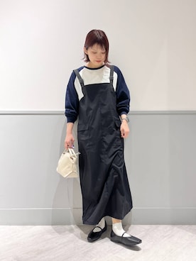 「GLOBAL WORK（グローバルワーク）のアイテム（ジャンパースカート）」を使った、kida.さん（レディース・165cm）の冬コーディネート