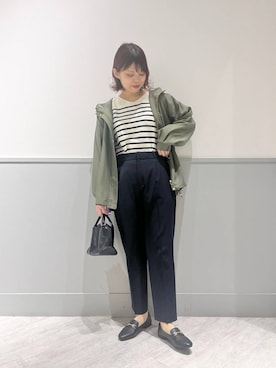「ウツクシルエット_GLOBAL WORK」｜「アイテム（マウンテンパーカー）」を使った、kida.さん（レディース・165cm）の春コーディネート