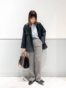 「GLOBAL WORK（グローバルワーク）のサイズ拡大/らくっション撥水2WAYローファー/131468（ローファー、ブラック系）」を使った、kida.さん（レディース・165cm）の春コーディネート