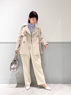 「ウツクシルエット_GLOBAL WORK」｜「アイテム（トレンチコート）」を使った、kida.さん（レディース・165cm）の冬コーディネート