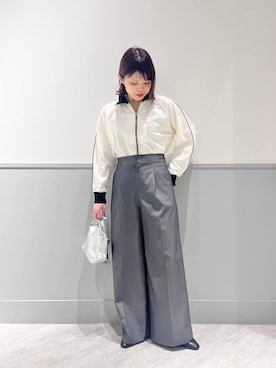 「ウツクシルエット_GLOBAL WORK」｜「アイテム（ブルゾン）」を使った、kida.さん（レディース・165cm）の春コーディネート