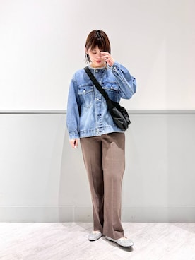 「ウツクシルエット_GLOBAL WORK」｜「アイテム（デニムジャケット）」を使った、kida.さん（レディース・165cm）の秋コーディネート