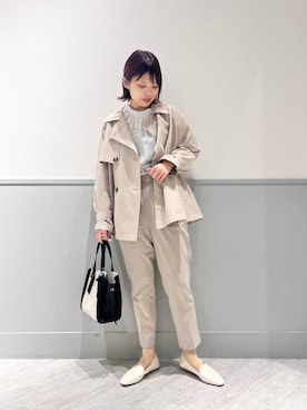 「ウツクシルエット_GLOBAL WORK」｜「アイテム（トレンチコート）」を使った、kida.さん（レディース・165cm）の春コーディネート