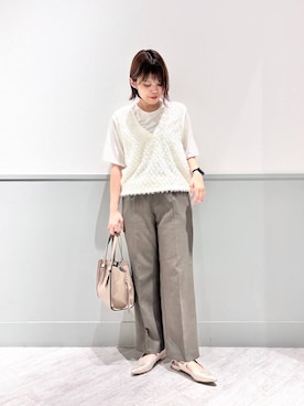 「ドットエスティ秋コーデ」｜「アイテム（スラックス）」を使った、kida.さん（レディース・165cm）の秋コーディネート