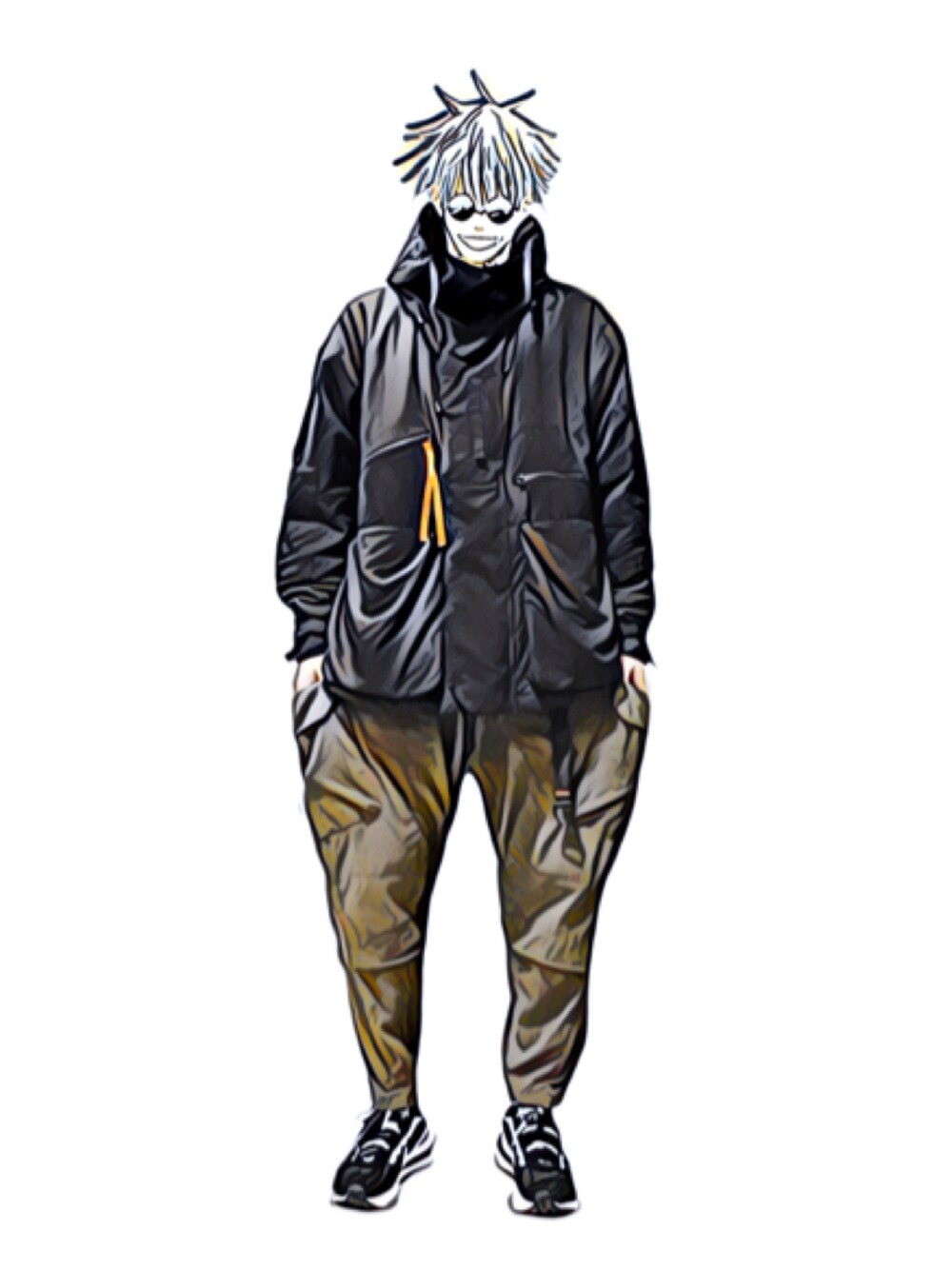 「GOOPiMADEのアイテム（モッズコート、ブラック系）」を使った、UnKnownさん（メンズ・169cm）の冬コーディネートの1枚目の写真