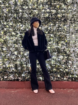 「stradivarius（ストラディバリウス）のアイテム（ジャケット/アウター）」を使った、#zuさん（レディース・158cm）の冬コーディネート