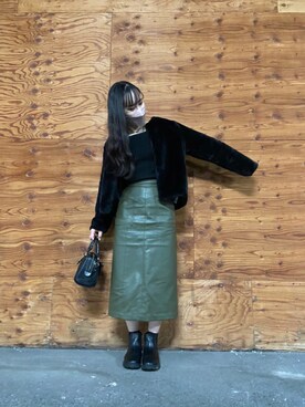 「stradivarius（ストラディバリウス）のアイテム（ジャケット/アウター）」を使った、#zuさん（レディース・158cm）の冬コーディネート