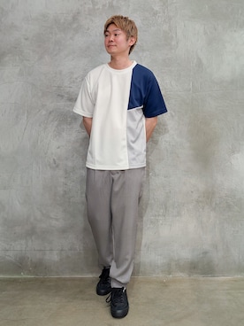 「SOUP（スープ）のアイテム（トップス）」を使った、藤田さん（メンズ・170cm）の春コーディネート