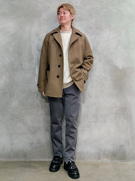 「THE SHOP TK （ザ ショップ ティーケー ）のアイテム（ニット/セーター）」を使った、藤田さん（メンズ・170cm）の冬コーディネート