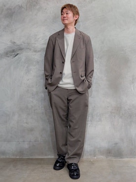 「COCUE（コキュ）のアイテム」を使った、藤田さん（メンズ・170cm）の春コーディネート