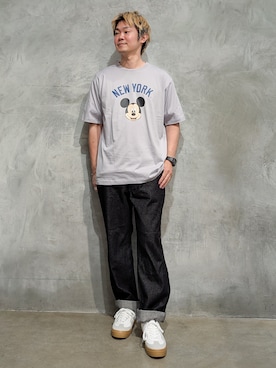 「Disney（ディズニー）のアイテム」を使った、藤田さん（メンズ・170cm）の夏コーディネート