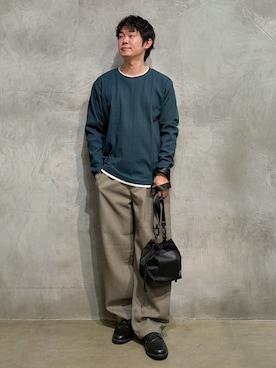 「THE SHOP TK （ザ ショップ ティーケー ）のアイテム（Tシャツ/カットソー）」を使った、藤田さん（メンズ・170cm）の秋コーディネート