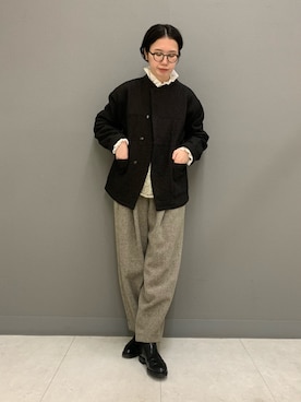 「アイテム（テーラードジャケット）」を使った、yoshidadaさん（レディース・162cm）の秋コーディネート