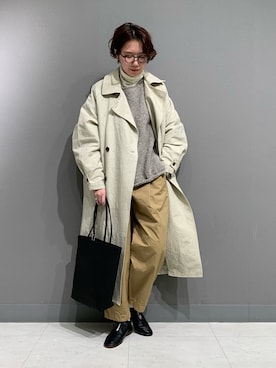「アイテム（トレンチコート）」を使った、yoshidadaさん（レディース・162cm）の秋コーディネート