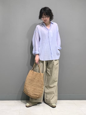「かぐれ（カグレ）のコットンシアーレギュラーシャツ（シャツ/ブラウス、その他）」を使った、yoshidadaさん（レディース・162cm）の夏コーディネート