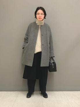 「かぐれ（カグレ）のBEAUTIFUL SHOES　MIDDLE-CUT SIDEGORE（ブーツ）」を使った、yoshidadaさん（レディース・162cm）の冬コーディネート