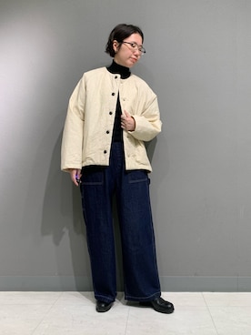 「アイテム（ダウンジャケット/コート）」を使った、yoshidadaさん（レディース・162cm）の秋コーディネート