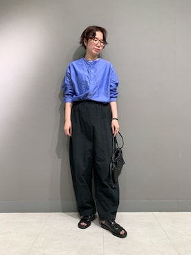 「かぐれ（カグレ）のMORMYRUS　ショルダー巾着バッグ（ショルダーバッグ）」を使った、yoshidadaさん（レディース・162cm）の夏コーディネート