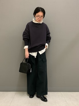 「かぐれ（カグレ）のユーティリティーイージーパンツ（その他パンツ）」を使った、yoshidadaさん（レディース・162cm）の秋コーディネート