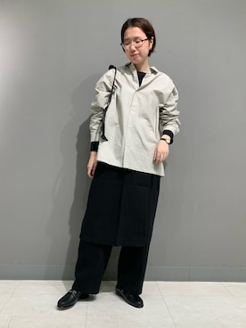 「かぐれ（カグレ）のMORMYRUS　ショルダー巾着バッグ（ショルダーバッグ）」を使った、yoshidadaさん（レディース・162cm）の秋コーディネート