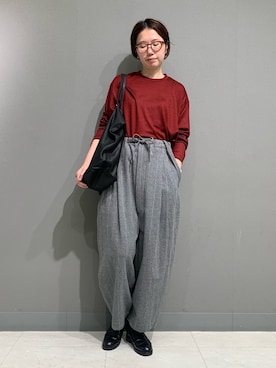 「アイテム（オールインワン・サロペット）」を使った、yoshidadaさん（レディース・162cm）の秋コーディネート