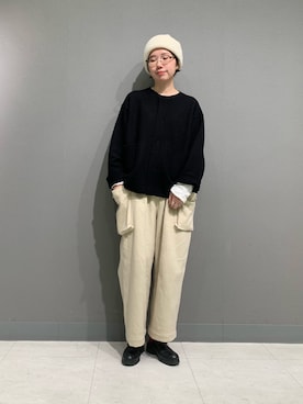 「アイテム（ノーカラージャケット）」を使った、yoshidadaさん（レディース・162cm）の秋コーディネート