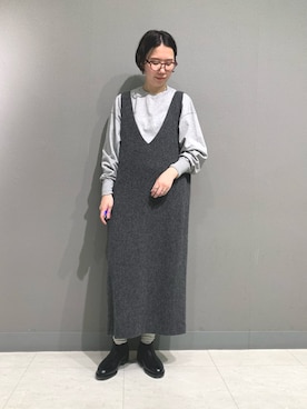 「かぐれ（カグレ）のBEAUTIFUL SHOES　MIDDLE-CUT SIDEGORE（ブーツ）」を使った、yoshidadaさん（レディース・162cm）の秋コーディネート