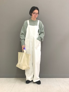 「アイテム（オールインワン・サロペット）」を使った、yoshidadaさん（レディース・162cm）の秋コーディネート